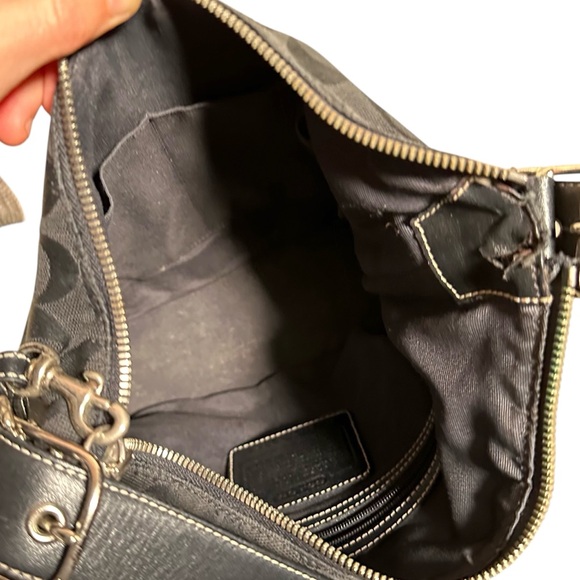 COACH Vintage Monogram Canvas Leather Trim Crossbody - Picture 11 of 14